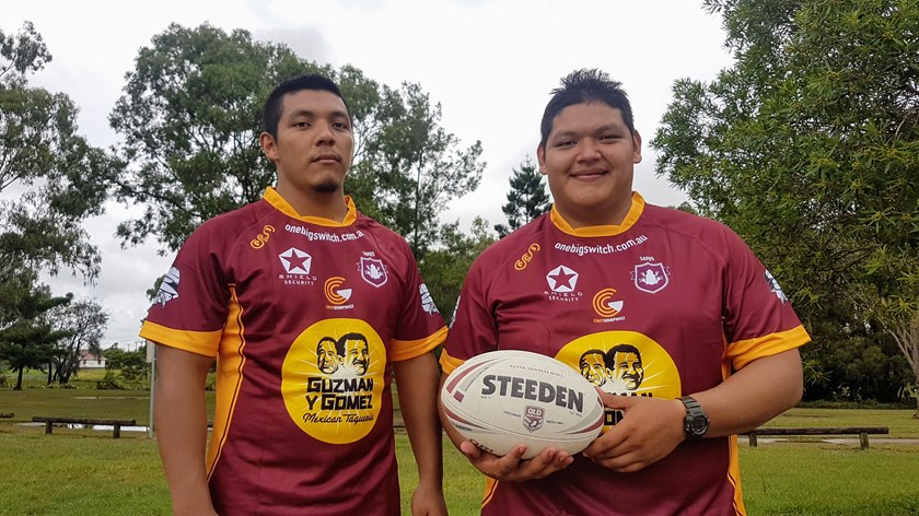 Brothers Oscar and Rafael Mendoza proudly wear the maroon of Queensland.