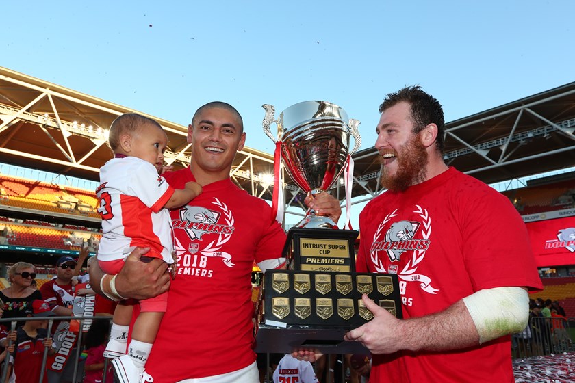 Hawkins after the 2018 grand final.