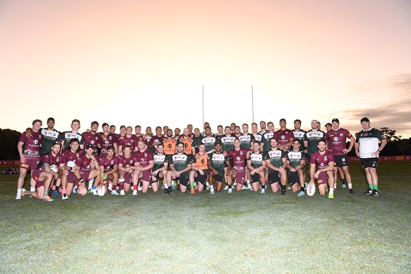 The Ipswich Jets and Queensland Maroons. Photo: Scott Davis / QRL