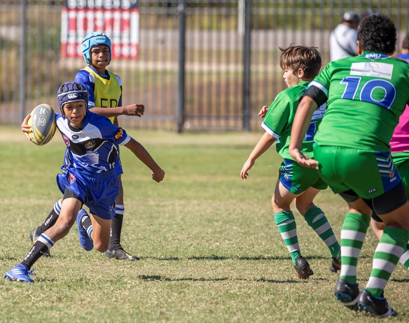 Junior rugby league action in this year's 23rd annual Laurie Spina Shield Photo: North Queensland Cowboys