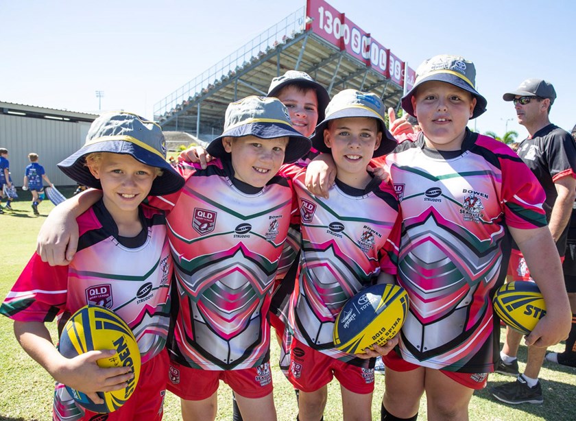 Players from the Bowen Seagulls Under 11 team at the Laurie Spina Shield in Townsville Photo: North Queensland Cowboys