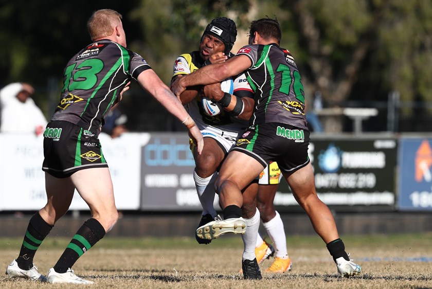 Round 9 action between PNG Hunters and Townsville Blackhawks. Photo: Jason O'Brien/QRL