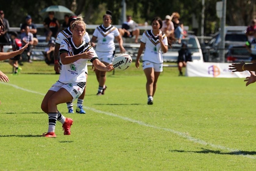 Representing Souths Logan Magpies in the team's first ever BHP Women’s Premiership. Photo: supplied by Meg Ward