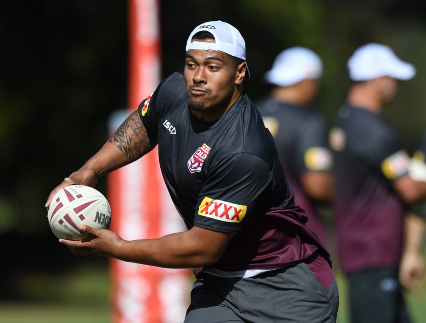 Taulata 'Lata' Fakalelu during XXXX Queensland Rangers training. Photo: NRL Images