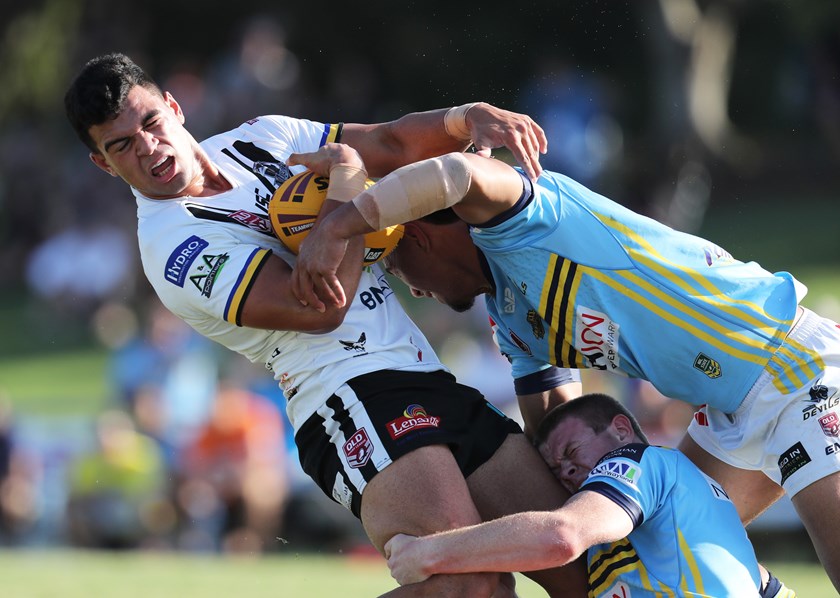 David Fifita in action for the Souths Logan Magpies in last year's Mal Meninga Cup state final against Norths Devils. 