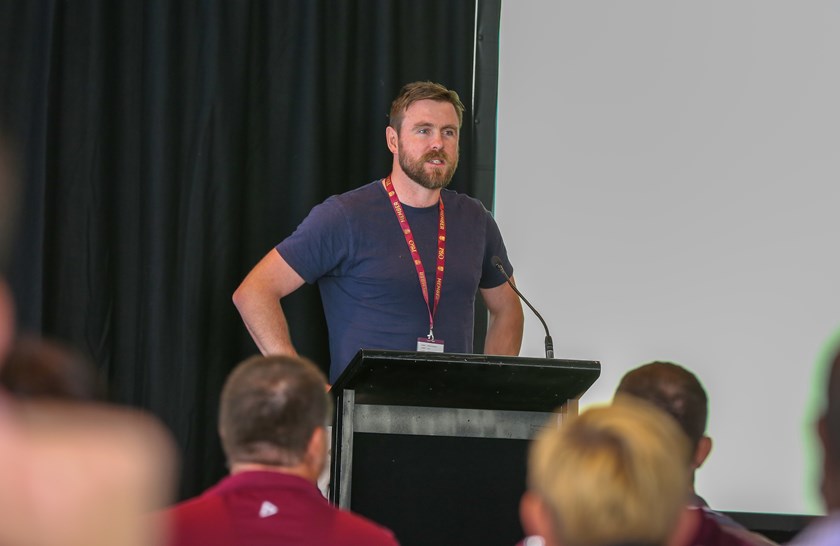 Brett Jones speaking. Photo: QRL