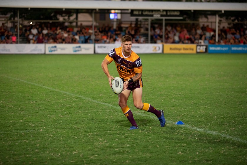 Hamilton in action for the Broncos in their pre-season trial earlier this year against the Central Queensland Capras.