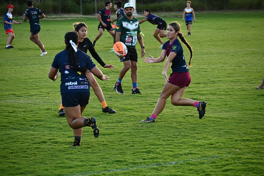 Getting stuck in at training. Photo: Ipswich Jets Media