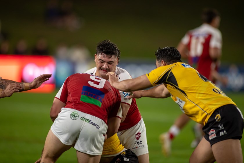 Valynce Te Whare makes a tackle in Round 11. Photo: Mitchell Ensby/QRL