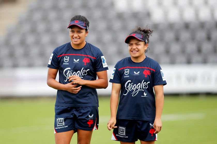 Zahara Temara and Chante Temara. Photo: NRL Images