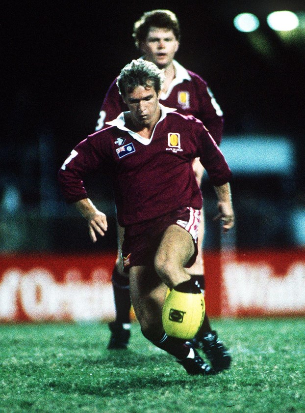 Allan Langer playing for Queensland in 1987. Photo: NRL Images
