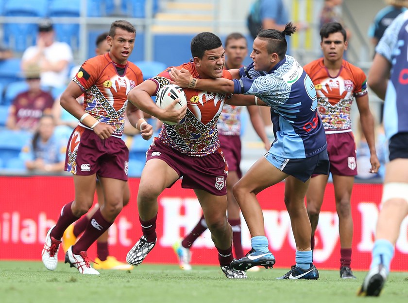 David Fifita representing the Queensland Murri Under 16 side in 2015. Photo: NRL Images