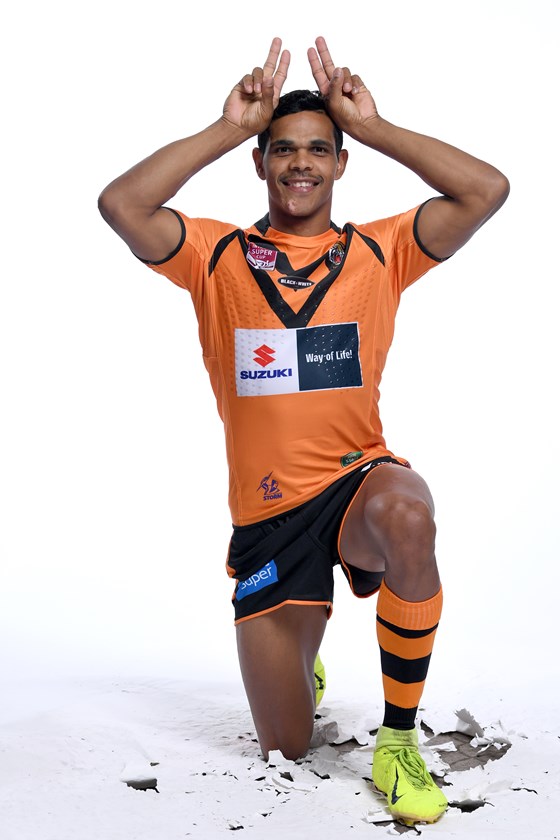 Michael Purcell during a photo shoot with Brisbane Tigers. Photo: QRL