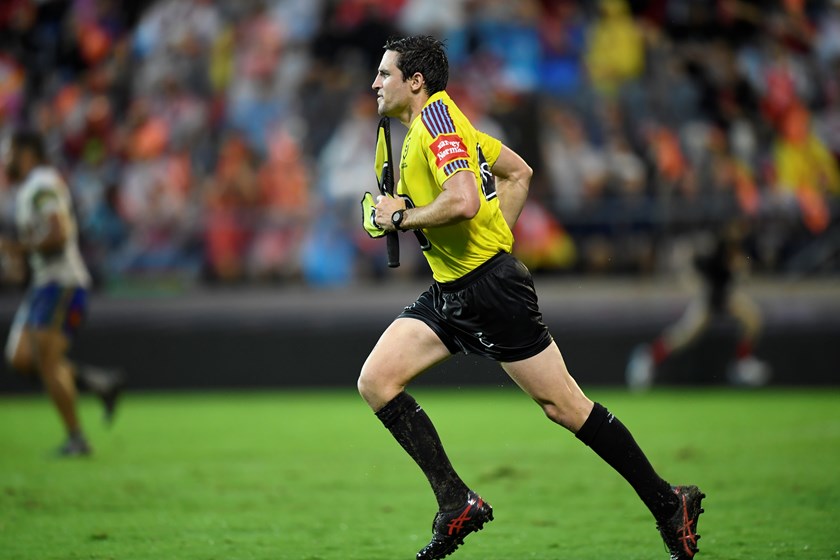 Pelgrave running an NRL line. Photo: NRL Imagery