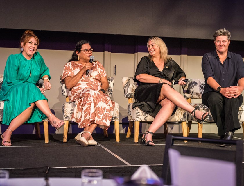 Ivanhoes' female rugby league panel Jaimee Hislop, Tania Davis, Leah Slade and Heather Ballinger. Photo: Chris Robson
