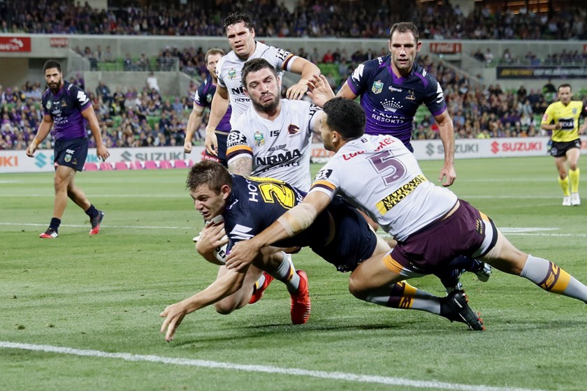 Ryley Jacks scores his first NRL try for the Melbourne Storm in Round 3 of 2017.