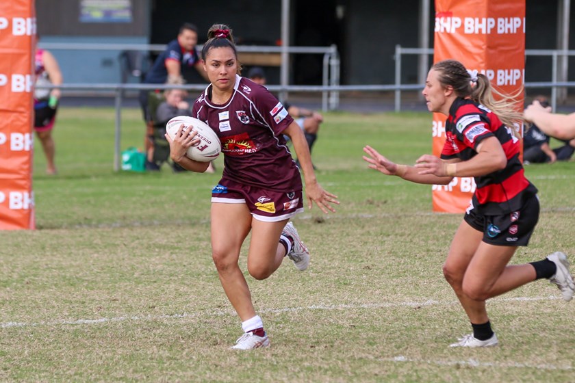Burleigh's Shellie Long will represent First Nations Gems, with Lauren Dam from West Brisbane Panthers playing for ADF. Photo: Jorja Brinums / QRL