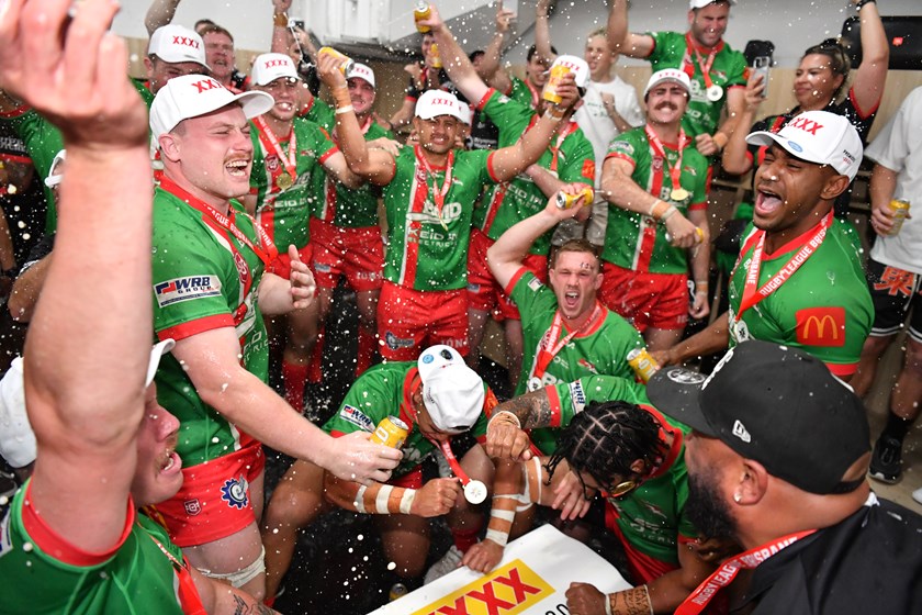The Seagulls' post-game celebrations. Photo: Vanessa Hafner