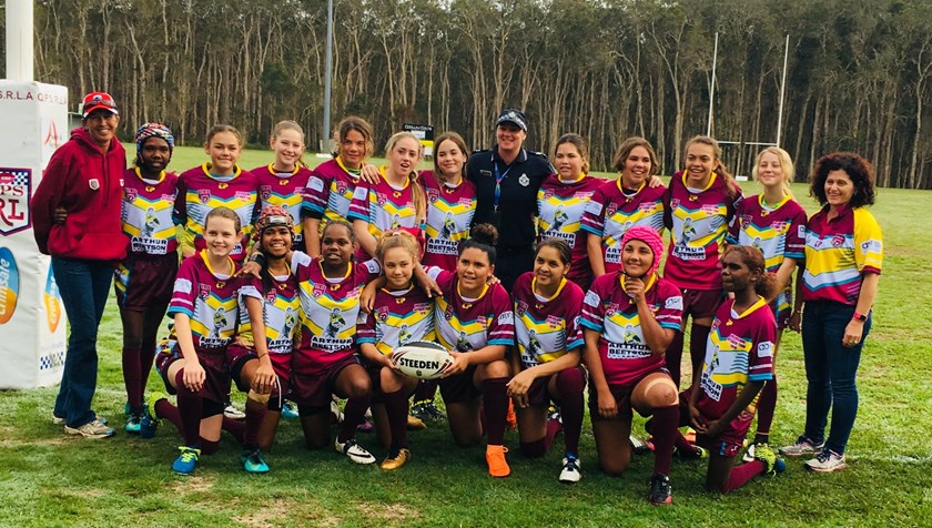 Steph Hancock at the helm of the Under 14 Girls Outback team.