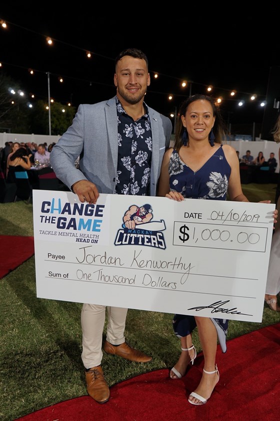 Jordan Kenworthy with Southern Cross Austereo GM Roxanne Tuugavao-Soe.