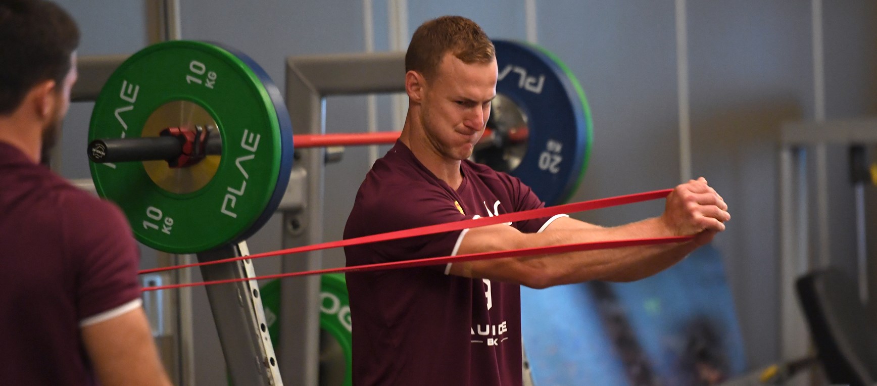 In pictures: Maroons hit the 'bubble' gym