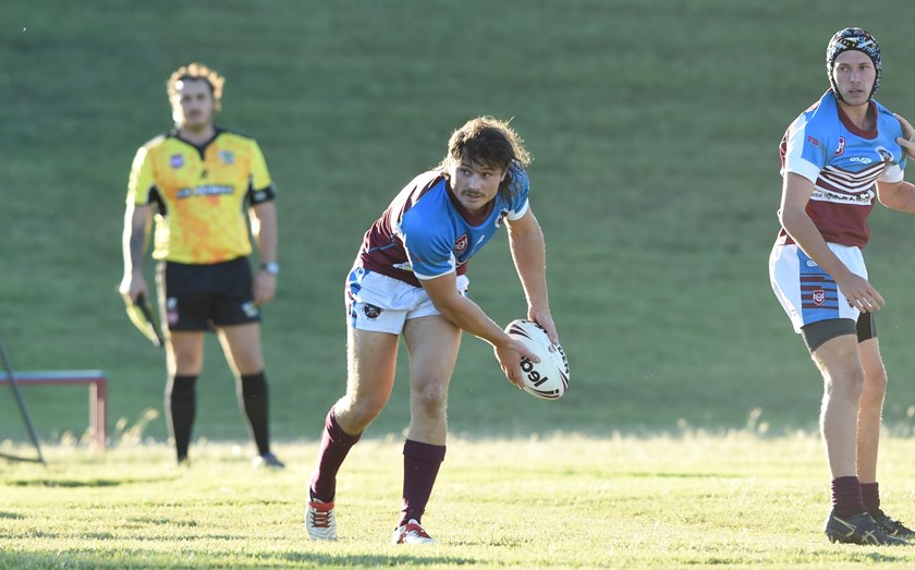 Byron Wilson in action for Peak Downs Pirates' previous home game against Emerald Brothers. Photo: Damian Freiberg