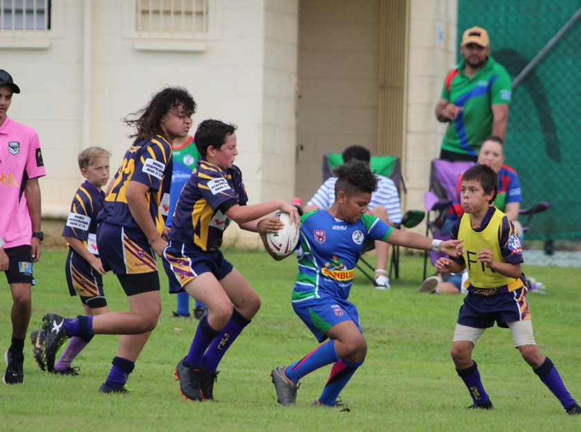Junior rugby league action in the Under 11s game - Innisfail Brothers v Edmonton Storm. Photo: Maria Girgenti