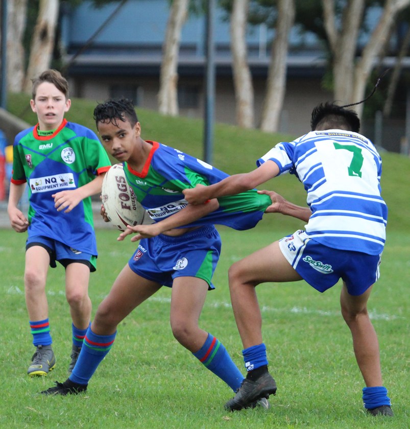 Action in the Under 13s game Innisfail Brothers v Cairns Brothers. Photo: Maria Girgenti