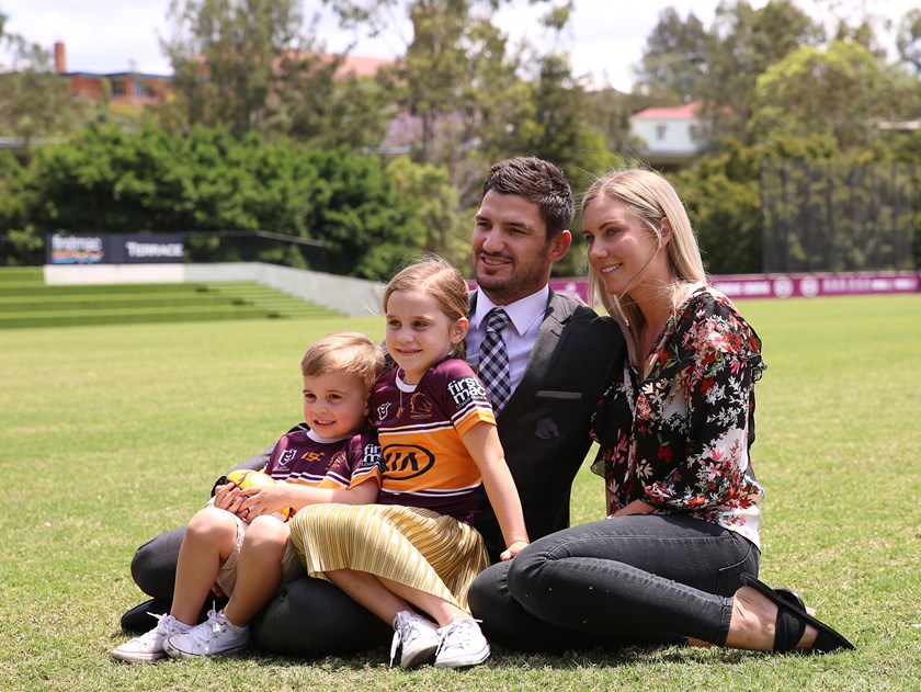Matt Gillett with his wife Skye and children Harper and Hunter. 