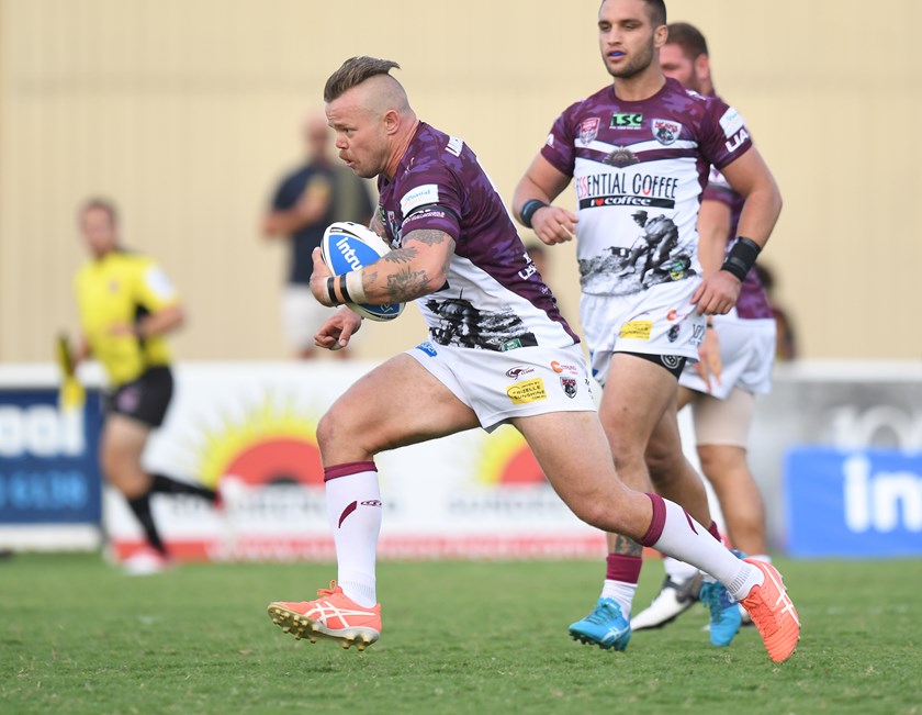 Luke Page on a charge for Burleigh. 