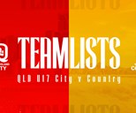 Queensland Under 17 City versus Country team lists