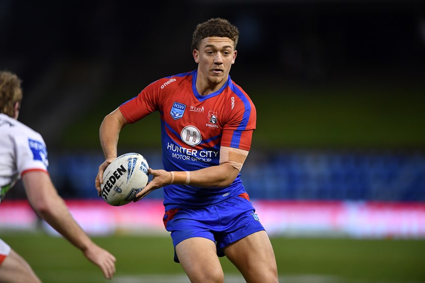 Donoghoe playing for the Newcastle Knights under 20s. Photo: NRL Imagery