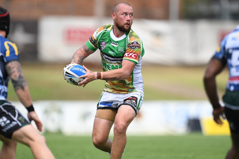 Michael Parker-Walshe with the ball for the Townsville Blackhawks.