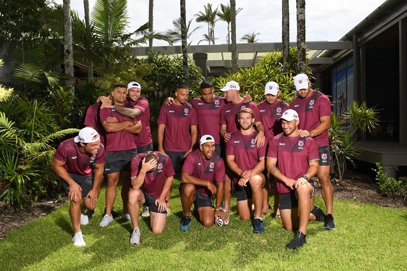The Emerging Origin squad of 2019 have some fun at the photo shoot.
