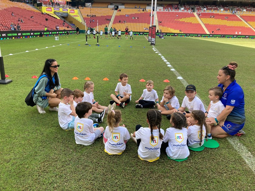 Munchkin League kids at the NRL's Magic Round. 