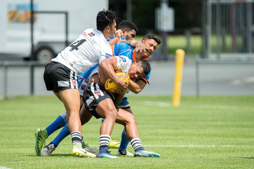 Fanitesi Niu in action for Souths Logan in Round 2 of the Mal Meninga Cup.