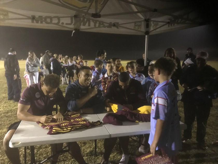 Lining up to meet some Broncos players. Submitted image