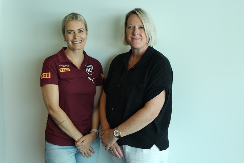 QRL state wellbeing manager Trish Walding and Mind Challenge owner Claire Clifford. Photo: Jacob Grams/QRL