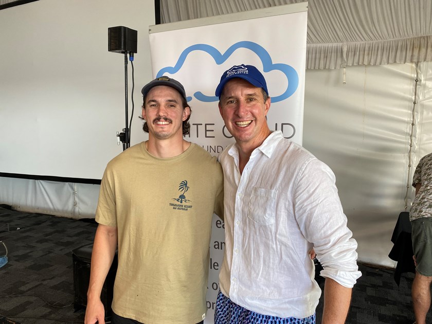 QRL wellbeing operations manager Dave Sheridan with White Cloud Foundation founder Professor Adam Scott. Photo: Jorja Brinums/QRL