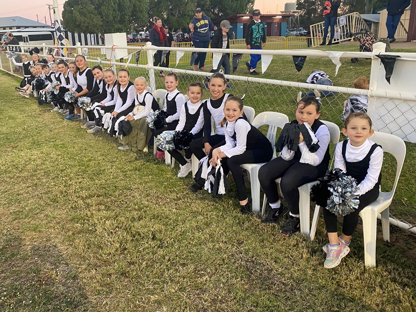 The Blackall Magpies cheer squad. Photo: Peter Rafter