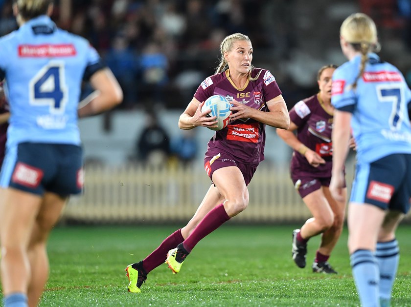 Ali Brigginshaw in action for Queensland. Photo: QRL Media