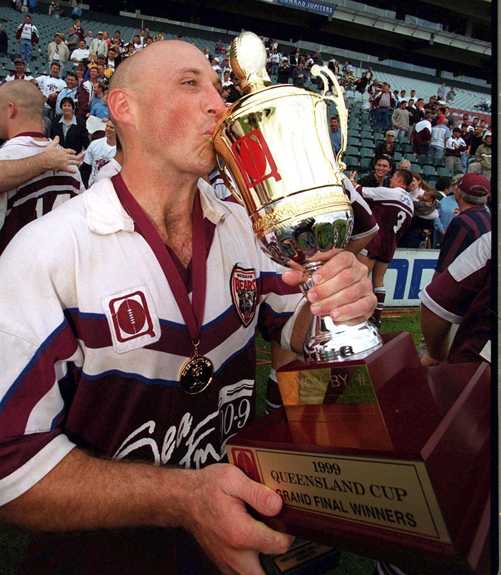 Grand Adamson with the 1999 premiership Cup