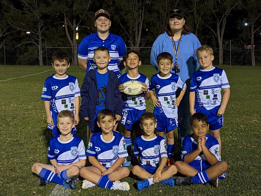 Trinity, top left, with the Under 7 Brothers Ipswich team.