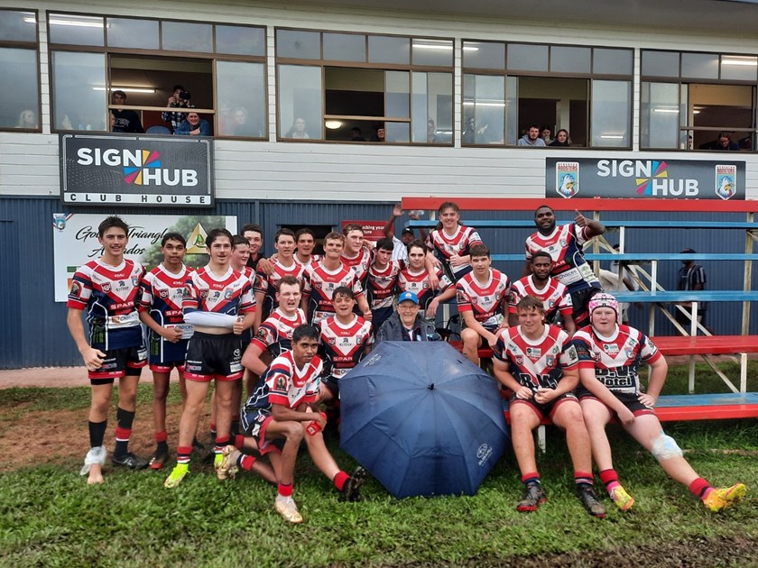 Jan Tunnie with Atherton's under 18s.