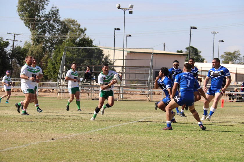 Northern Outback v Southern Outback at the Outback Senior Muster in Longreach on June 17. Photos: Peter Rafter/QRL