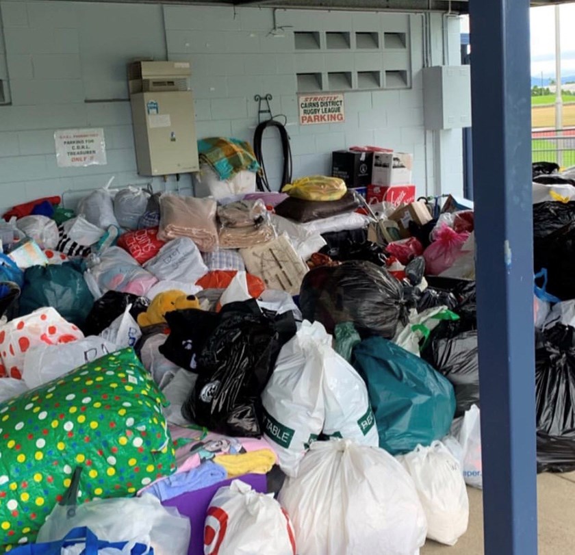 Donations ready to been transported to Townsville. Photo: supplied