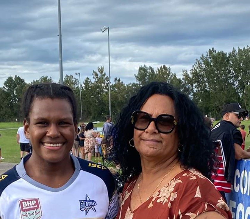 A photo of Esha and her mum Charlotte who came to watch Esha's first game during Round 1 of the BHP Premiership against Brothers Ipswich. Photo: supplied
