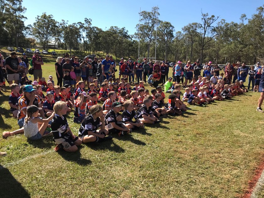 Eacham Junior Rugby League Under 6 and 7 players at the presentations.