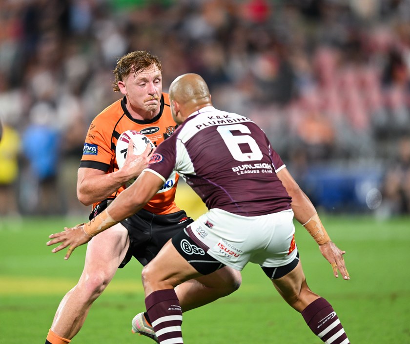 Rafter in action for the Tigers. Photo: Zain Mohammed/QRL
