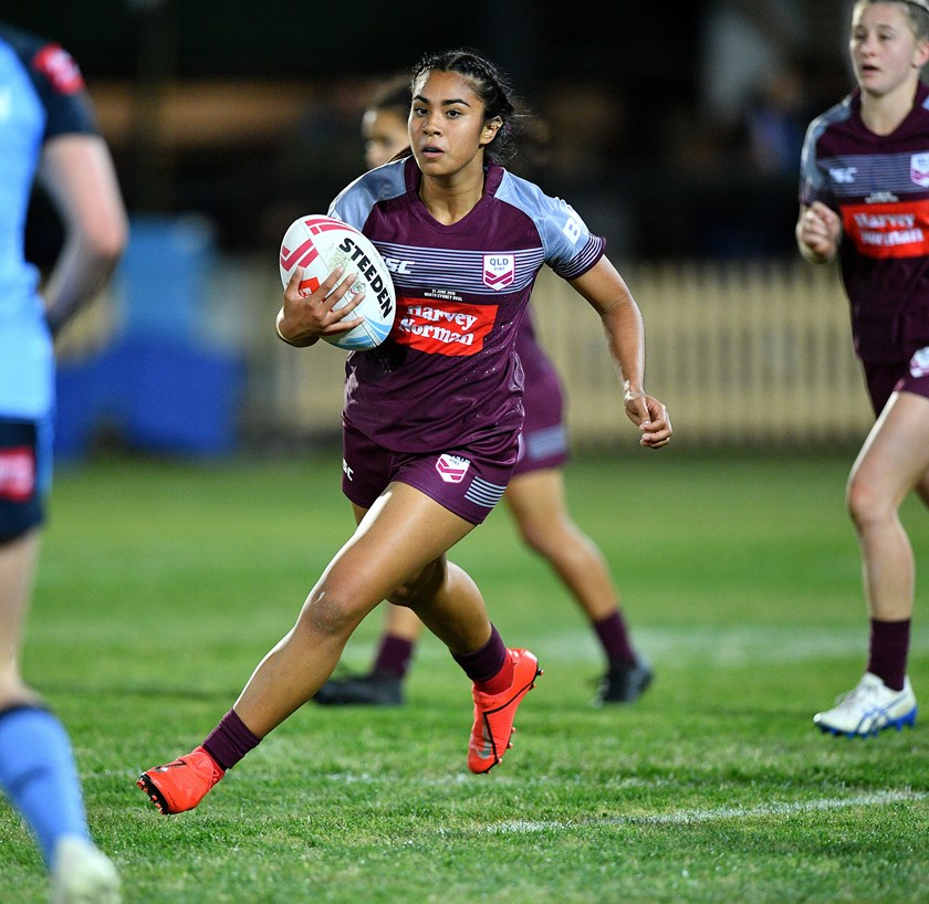 In action for the Queensland Under 18 side at North Sydney Oval last year. Photo: NRL Images